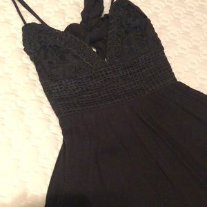 Black detailed romper